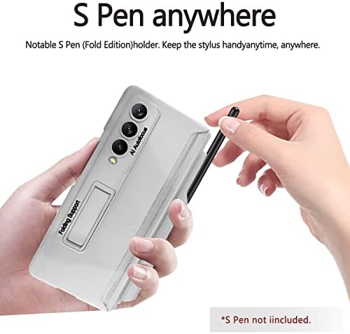 AIAABQ עבור סמסונג Z CLED 4 CASE, Galaxy Z Fold 4 Case [הגנה על צירים] עם מחזיק עט ומגן עמדת מסך מובנה